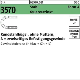 Hörger & Geßler DIN 3570 Rundstahlbügel Stahl U A 30 / NW 20 M 10 feu