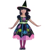 Amscan - Kinderkostüm Spinnenhexe, Kleid und Hexenhut, Mottoparty, Karneval, Halloween