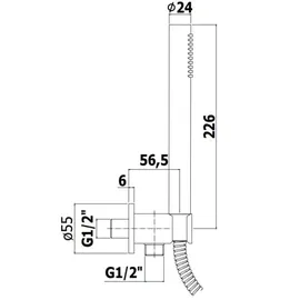 Paffoni Wandanschlussbogen Duschset Schwarz ZDUP094NO