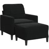 vidaXL Sessel mit Hocker 60 x 60 x 60 cm Schwarz Samt