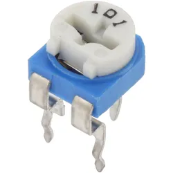 Trimmpotentiometer, 1-Drehung, liegend, 100Ω, 100mW