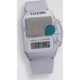 Atlanta  Sprechende Armbanduhr Quartz, mit Weckfunktion, Repetition, optionales Stundensignal; 6694-19 - Grau