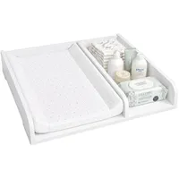 comfortcove Wickelaufsatz Wickeltisch, Kommode mit Trennfach, ausziehbar verstellbar 34–50 cm für verschiedene Kommoden, Wickelkommode, - Weiß
