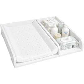 comfortcove Wickelaufsatz Wickeltisch Kommode Weiß Matratze 50 cm mit Ablage 80x70 Universal für MALM HEMNES Baby Wickelkommode - Weiß