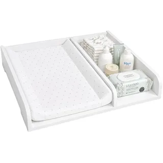 comfortcove Wickelaufsatz Wickeltisch Kommode Weiß Matratze 50 cm mit Ablage 80x70 Universal für MALM HEMNES Baby Wickelkommode - Weiß