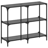 VidaXL Konsolentisch mit Glasplatte Schwarz 98x30x81 cm Stahl