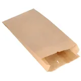 Papstar Papierfaltenbeutel gefädelt Kraftpapier 21 cm x 10 cm x 5 cm braun Füllinhalt 0,5 kg
