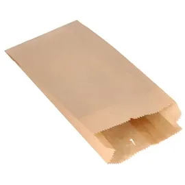 Papstar Papierfaltenbeutel gefädelt Kraftpapier 21 cm x 10 cm x 5 cm braun Füllinhalt 0,5 kg