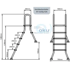 OKU Obermaier GmbH Hochbeckenleiter Silber 1,20 m