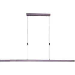 LED Pendelleuchte, sepiabraun, lineares Design, höhenverstellbar, modern