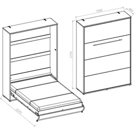 BIM Furniture Lenart Schrankbett Concept PRO CP-01 140x200 WEIß MATT