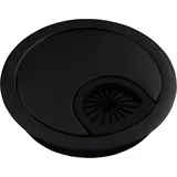 McPower Kabeldurchführung WB-02 I Kabeldurchlass schwarz aus Metall, Ø70mm