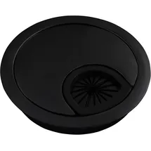 McPower Kabeldurchführung WB-02 I Kabeldurchlass schwarz aus Metall, Ø70mm