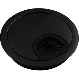 McPower Kabeldurchführung WB-02 I Kabeldurchlass schwarz aus Metall, Ø70mm