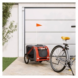 vidaXL Fahrradhundeanhänger Fahrradanhänger Hunde Orange und Schwarz Oxford-Gewebe & Eisen orange 133.5 cm x 69 cm x 73.5 cm