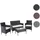 Mendler HWC-D82 Loungeset schwarz/creme