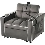 Wishdor Schlafsessel, Dunkelgrau, Kunststoff, 1-Sitzer, Rechteckig, 83x76x167 cm, Wohnzimmer, Sessel, Schlafsessel