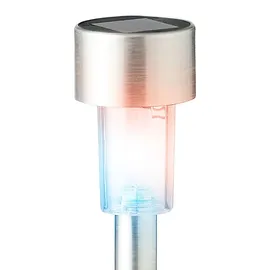 Lumineo Außenleuchte Edelstahl 24 cm Solar wetterfest grau