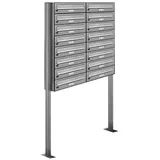 AL Briefkastensysteme Standbriefkasten 16 Fächer Silber