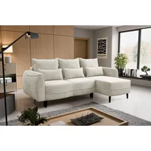 kaiser möbel Ecksofa Selio mit Schlaffunktion und Bettzeugcontainer Ecru Rechts