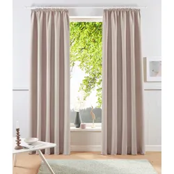 Vorhang »Raja«, (2 St.), 2er-Set, Bestseller, einfarbig, modern, pflegeleicht, Mikrofaser, 435786-4 sand