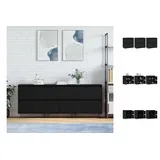 vidaXL Sideboards 3 Stk. Schwarz Holzwerkstoff