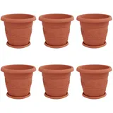 vidaXL Blumentöpfe 6 pcs Ø 26 x 21,5 cm Ziegelrot