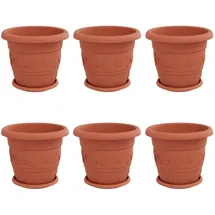 vidaXL Blumentöpfe 6 pcs Ø 26 x 21,5 cm Ziegelrot