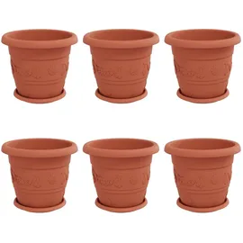 vidaXL Blumentöpfe 6 pcs Ø 26 x 21,5 cm Ziegelrot