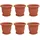 vidaXL Blumentöpfe 6 pcs Ø 26 x 21,5 cm Ziegelrot