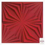 IKHEMalarka 3D Wandpaneel 3D Paneele PVC Kunststoffpaneele, BxL: 50,00x50,00 cm, 0,25 qm, (1 Stück, 3D Wandpaneele Deckenpaneele) hochwertige & harte PVC 3D Platten Wand & Decke rot