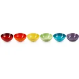 Le Creuset 6er-Set Müslischalen aus Steinzeug, Regenbogen,