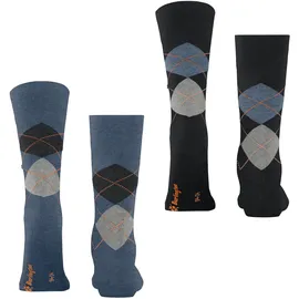 Burlington Everyday Argyle Socken 2 Paar Blau Einheitsgröße 40-46