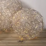Star Trading 3D Kugel Lichterkette Aluminium Ø 37,5 cm Silber