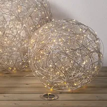 Star Trading 3D Kugel Lichterkette Aluminium Ø 37,5 cm Silber