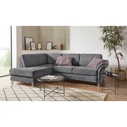 Ecksofa SIT & MORE "Clio L-Form", grau, B:254cm H:89cm T:190cm, Sofas, wahlweise mit Bettfunktion und Bettkasten, inklusive Federkern