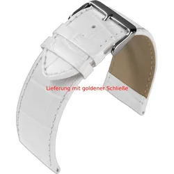 Eulit Kalbleder mit Krokoprägung Big Fashion 26mm" E50842826111" - wei