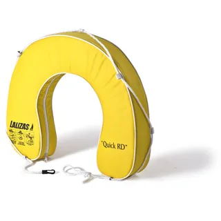 wellenshop Lalizas Hufeisen-Rettungsring Gelb 145N Polyester PVC-Keder mit Rundumleine UV-Beständig Rettungsreifen Hufeisenform Boot