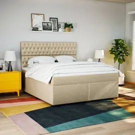 vidaXL Boxspringbett 180 x 200 cm Weiß