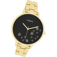 OOZOO Quarzuhr Oozoo Damen Armbanduhr Timepieces, Damenuhr Edelstahlarmband gold, rundes Gehäuse, groß (ca. 42mm) goldfarben