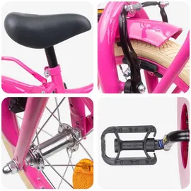 vidaXL Kinderfahrrad 16 Zoll Dunkelrosa