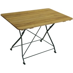 DEGAMO Klapptisch BAD TÖLZ 70x110cm rechteckig, Flachstahl grün + Robinie