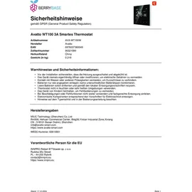 AVATTO WT100 Smart Thermostat