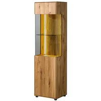 MASSIVMOEBEL24.DE Vitrine Wildeiche 45x38x168 natur geölt WIEN 230