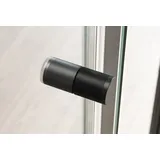 Bernstein Nischendusche Bernstein Nt606 Flex Drehtür an Festfeld 6 mm Nano Klarglas Breite 140 Cm Schwarz matt