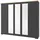 Sconto Drehtürenschrank Varese 266 x 220 x 64 cm Grau