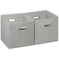 Relaxdays 12 x Aufbewahrungsbox, Regalkorb ohne Deckel, Faltkiste mit