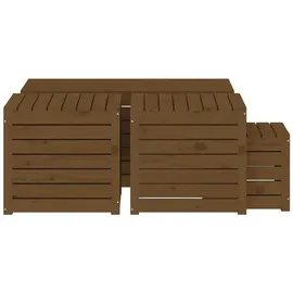 vidaXL 3-tlg. Gartenbox-Set Honigbraun Massivholz Kiefer
