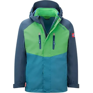 TROLLKIDS Bryggen Jacke - Fresh Green / Mystic Blue / Dark Marine - 128 cm