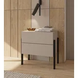 Home Affaire Nachtkommode HOME AFFAIRE "Jukon, Breite 59 cm, moderne Kommode mit zwei Schubladen", beige (kaschmir), B:59cm H:58,8cm T:40cm, FSC-zertifizierter Holzwerkstoff, Melamin, Metall, Sideboards, Nako mit zwei Schubladen, push to open Funktion